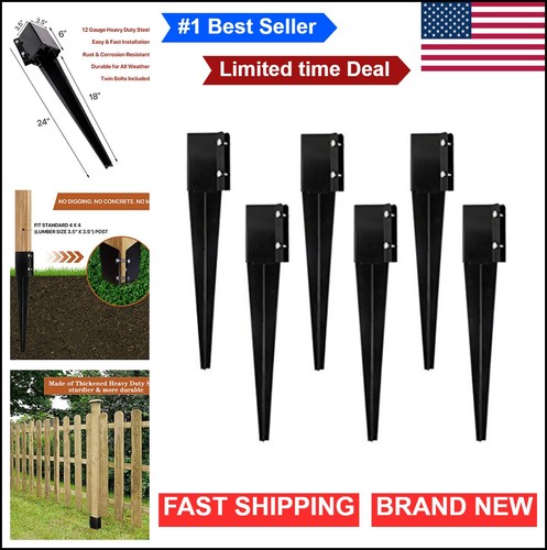 Fence post anchor ground spike - fence,