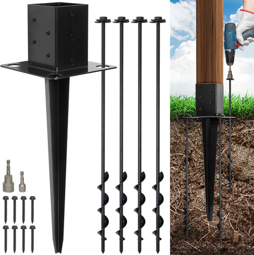 4x4 fence post anchor ground - 4x4,